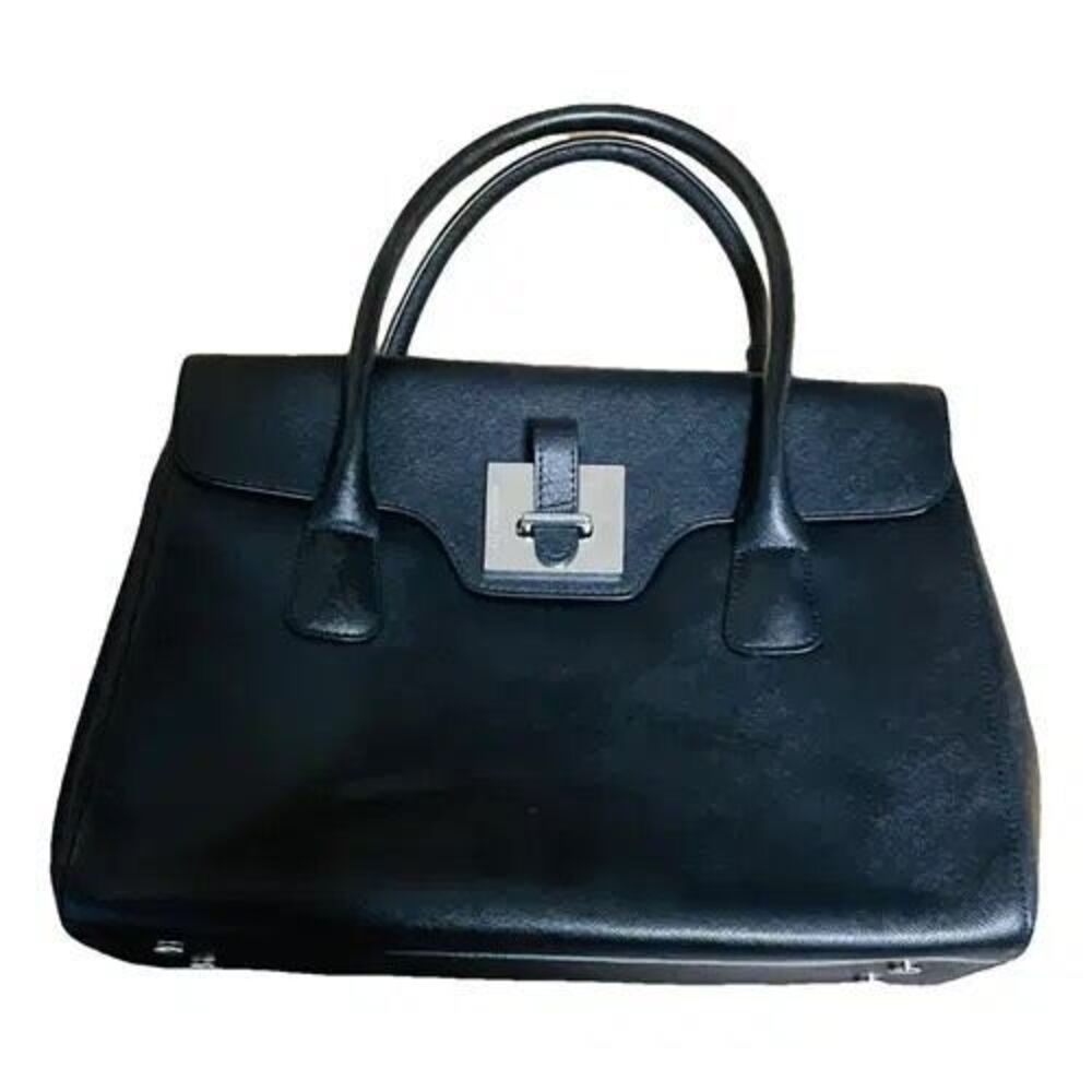 Le Tanneur black Saffiano Leather Top Handle Bag - Adjustable Strap